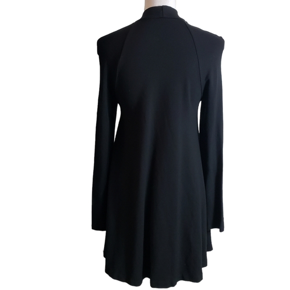 Nasty Gal Black Dress Size Small Mock Neck Long Sleeve Classic Jersey Stretch - Picture 3 of 10